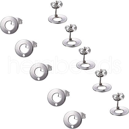 304 Stainless Steel Stud Earring Findings STAS-UN0003-42P-1