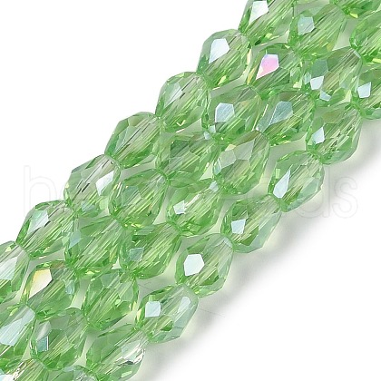 Transparent Electroplate Glass Beads Strands EGLA-N013-T10mm-B13-1