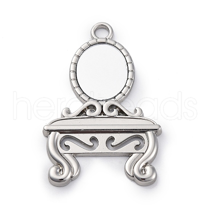 Glass Mirror Pendants FIND-Z073-03P-1
