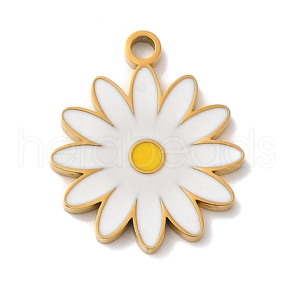 Ion Plating(IP) 304 Stainless Steel Enamel Pendants X-STAS-Q301-09G-1