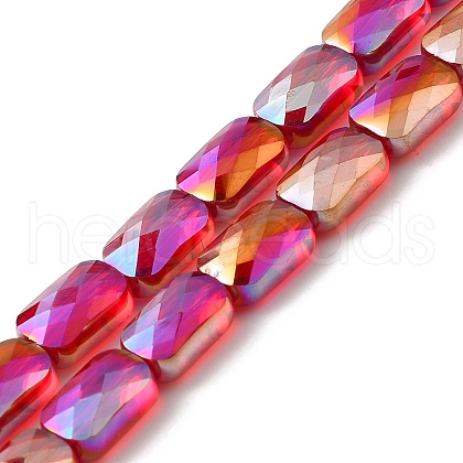 Transparent Electroplate Glass Beads Strands X-EGLA-I017-03-AB01-1
