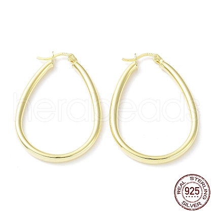925 Sterling Silver Hoop Earrings EJEW-K258-04G-1