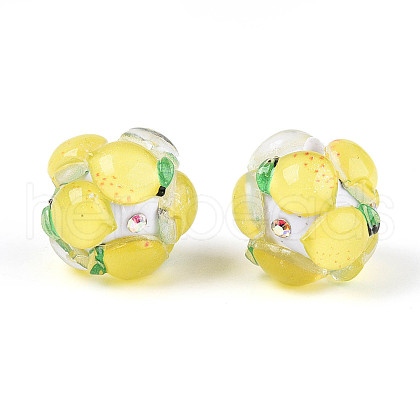 Fruit Round Resin Beads RESI-T059-03L-1