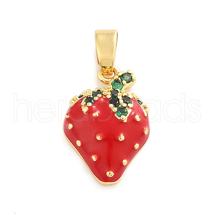 Brass Micro Pave Cubic Zirconia Pendants KK-H073-02G-1