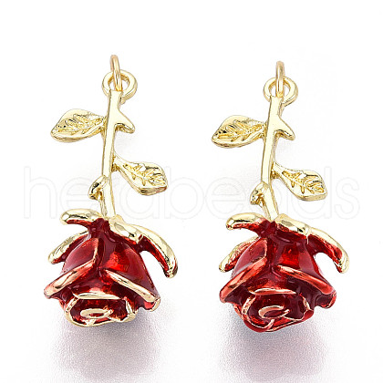 Brass Enamel Pendants KK-N268-86G-1