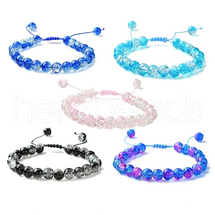 Glass Round Braided Bead Bracelets BJEW-JB09693-1