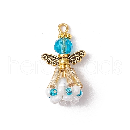 Faceted Glass Pendants PALLOY-MZ00586-05-1