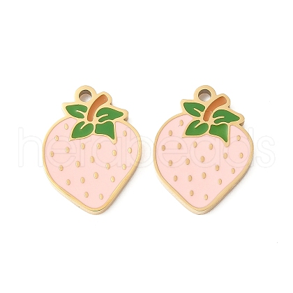 304 Stainless Steel Enamel Charms STAS-R168-02C-G-1