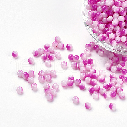 Spray Painted Resin Beads RESI-K005-01O-1