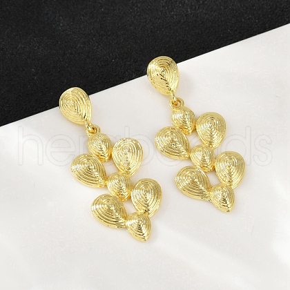 Brass Teardrop Dangle Stud Earrings EJEW-M066-03G-1