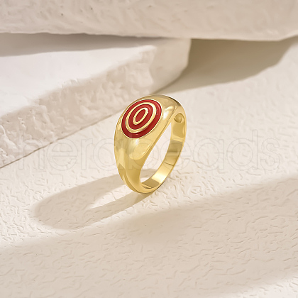 Oversized Brass Enamel Wide Band Chunky Rings for Women Holiday Travel Jewelry TW3756-2-1