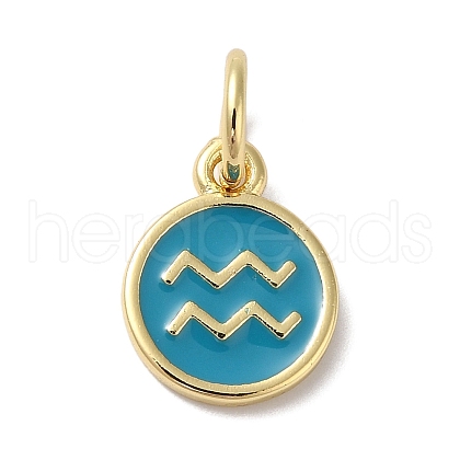 Real 18K Gold Plated Brass Enamel Charms KK-L216-001G-E05-1
