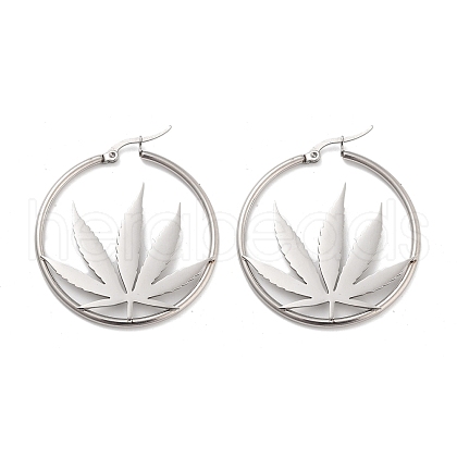 Non-Tarnish 304 Stainless Steel Hoop Earrings EJEW-P271-05P-1