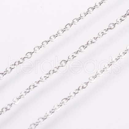 Tarnish Resistant 304 Stainless Steel Cable Chains CHS-F003-09P-A-1