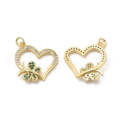 Brass Micro Pave Cubic Zirconia Pendants KK-E068-VB194-1