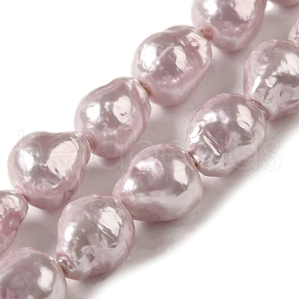 Electroplated Shell Pearl Beads Strands BSHE-G035-01A-08-1