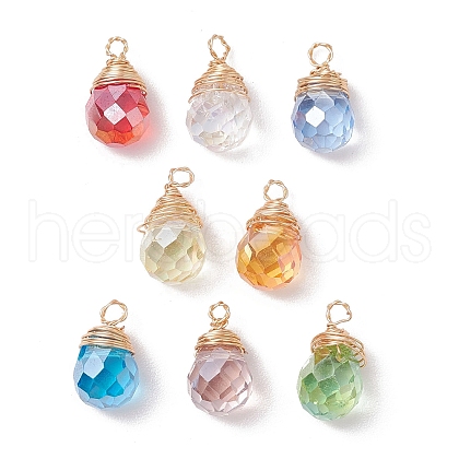 Brass and Glass Pendants PALLOY-JF03369-01-1