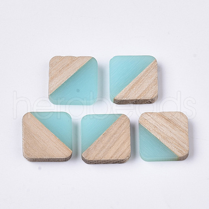 Resin & Walnut Wood Cabochons RESI-S358-A-90H-1