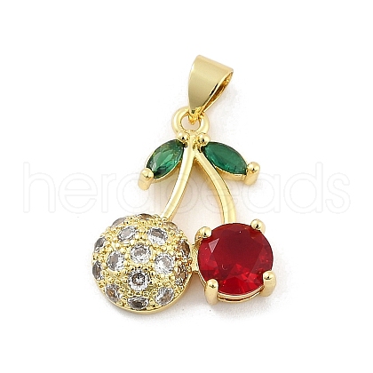 Brass Micro Pave Cubic Zirconia Pendants KK-Z090-01G-01-1