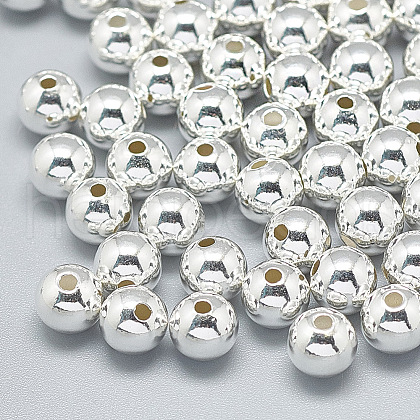 925 Sterling Silver Beads STER-T002-237S-6mm-1
