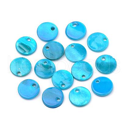 Spray Paint Freshwater Shell Charms SHEL-Q014A-005-1