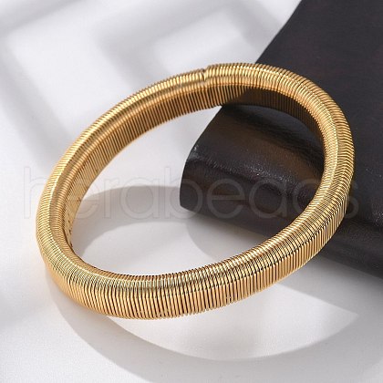 304 Stainless Steel Stretch Bangles BJEW-S161-03B-G-1