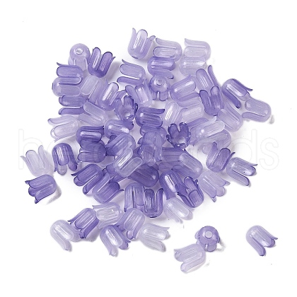 Transparent Acrylic Beads Caps OACR-B022-01G-1