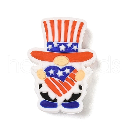 Independence Day Silicone Focal Beads SIL-R147-01D-1