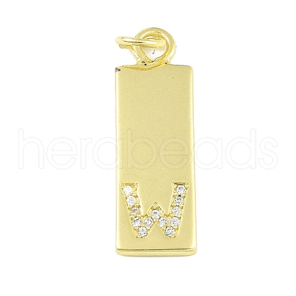 Brass Micro Pave Clear Cubic Zirconia Pendants KK-P266-06G-W-1