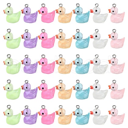 35Pcs 7 Styles Luminous Transparent Resin Pendants RESI-CJ0003-49-1