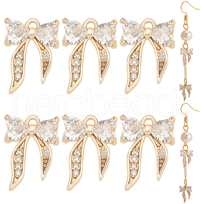 BENECREAT Brass Micro Pave Clear Cubic Zirconia Charms FIND-BC0013-57B-1