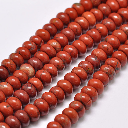 Natural Red Jasper Beads Strands G-F347-8x5mm-01-1