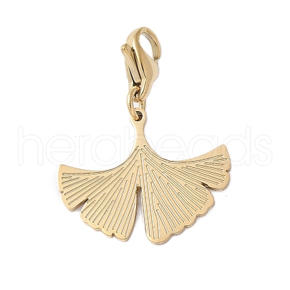 304 Stainless Steel Ginkgo Leaf Pendant Decoration STAS-S165-26G-1