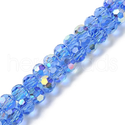 Electroplate Glass Beads Strands GLAA-Q099-E01-01-1