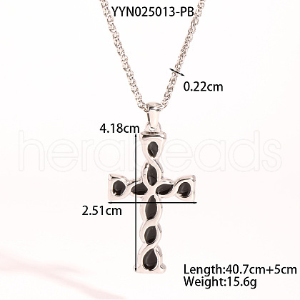 Stainless Steel Enamel Cross Pendant Necklaces YT7190-1-1