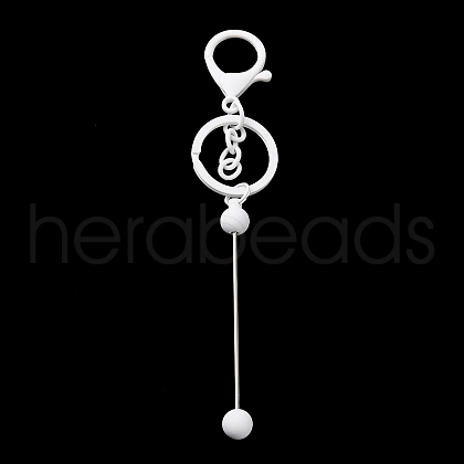 Spray Painted Alloy Bar Beadable Keychain for Jewelry Making DIY Crafts KEYC-A011-02G-1