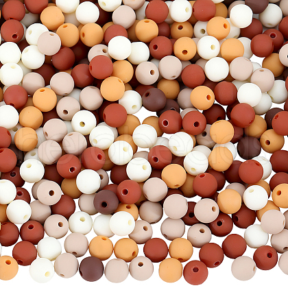 SOFPLATE 500Pcs Rubberized Style Imitated Silicone Acrylic Beads MACR-SP0001-07D-1