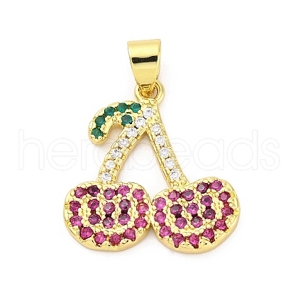 Brass Micro Pave Cubic Zirconia Pendants KK-U066-08G-1