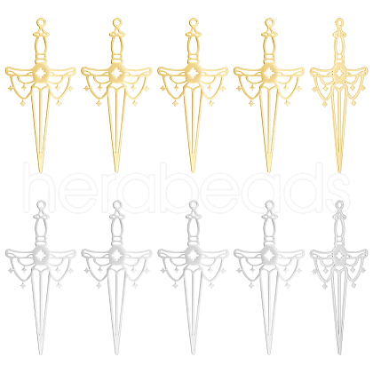 Unicraftale 20Pcs 2 Colors 304 Stainless Steel Big Pendants STAS-UN0051-35-1