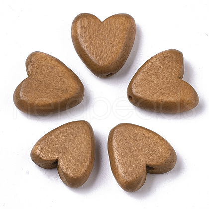 Painted Natural Wood Beads WOOD-R265-08E-1