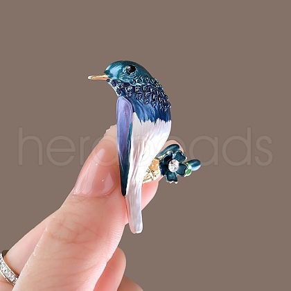Magpie with Flower Enamel Pins PW-WGF2576-01-1