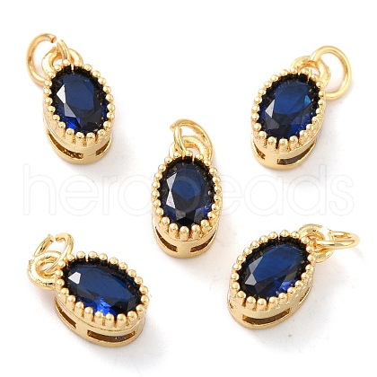 Real 18K Gold Plated Brass Inlaid Cubic Zirconia Charms ZIRC-L100-079G-02-1