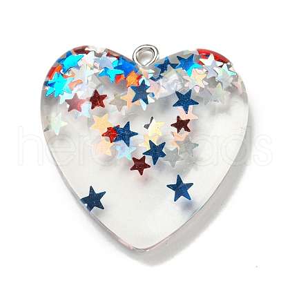 Independence Day Transparent Resin Pendants RESI-U007-01B-1