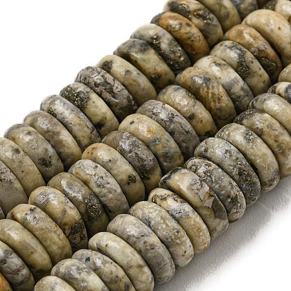 Natural Pyrite Beads Stands G-B051-D03-01-1