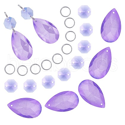 Gorgecraft DIY Shining Faceted Pendant Making Kits DIY-GF0003-25E-1