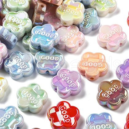 UV Plating Opauqe Acrylic Beads PACR-Q005-05-1