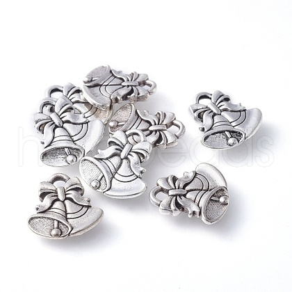 Tibetan Style Alloy Christmas Bell Pendants TIBEP-GC158-AS-NR-1