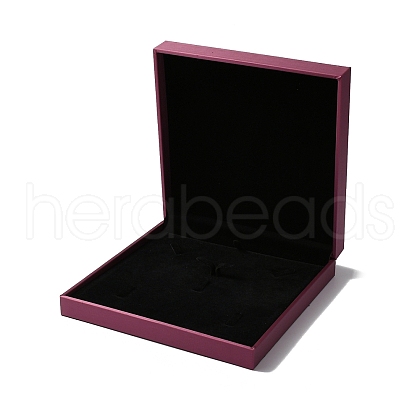 Rectangle PU Leather pendant Necklace Jewelry Storage Box CON-WH0094-21-1