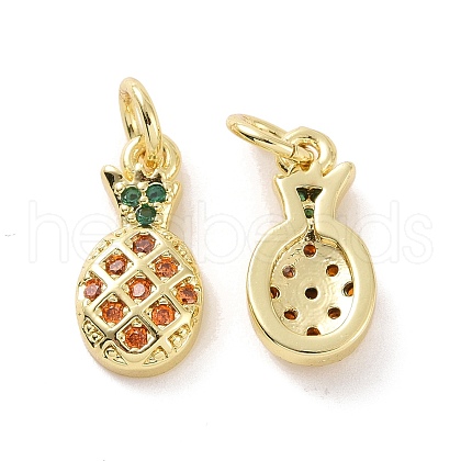 Brass Micro Pave Cubic Zirconia Charms KK-E068-VF149-1