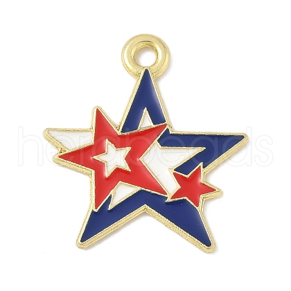 Independence Day Alloy Enamel Pandants FIND-M083-05P-G-1